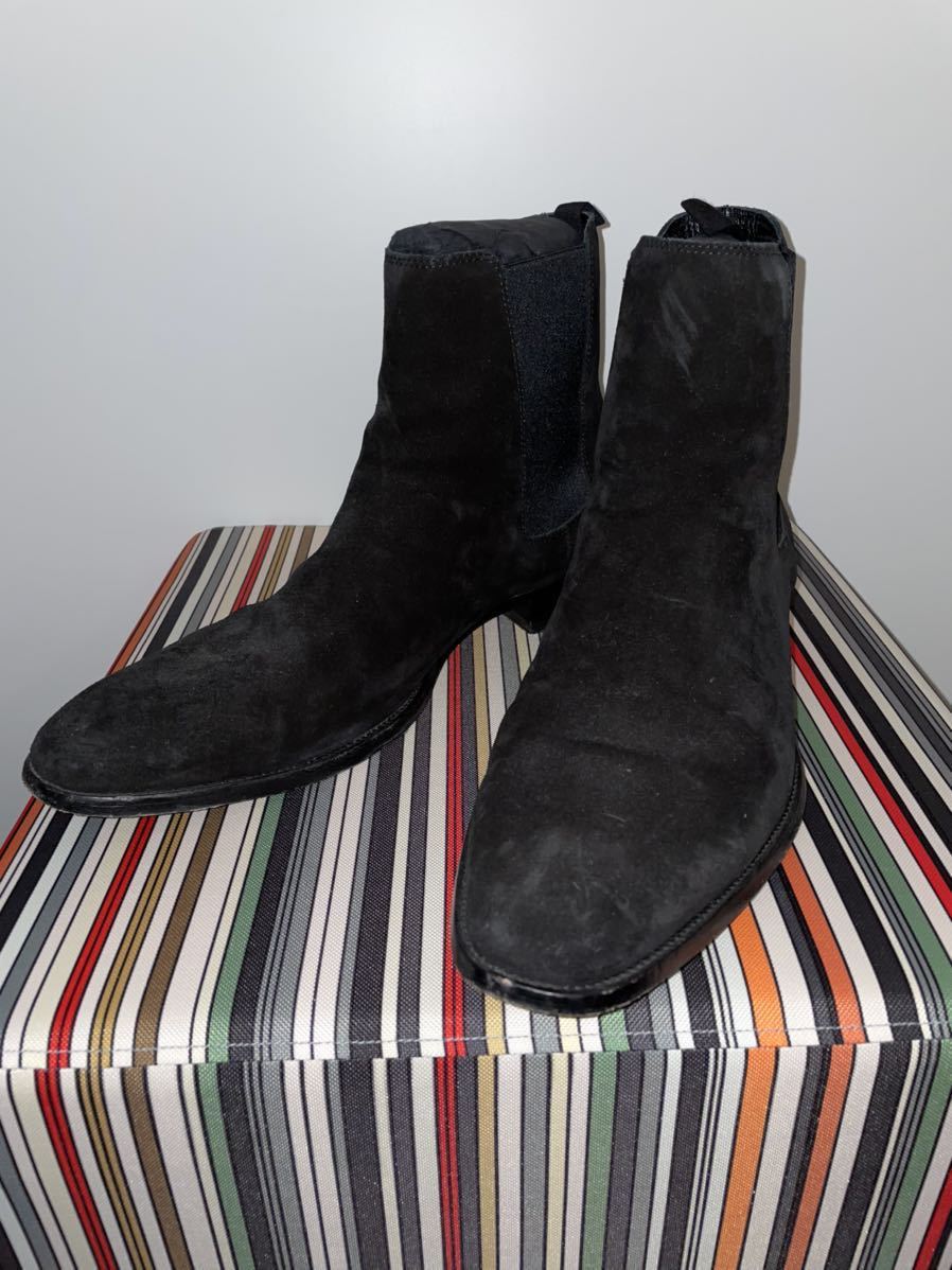 サンローラン パリ ブーツ サイドゴアブーツ size45 ブラック ダーク