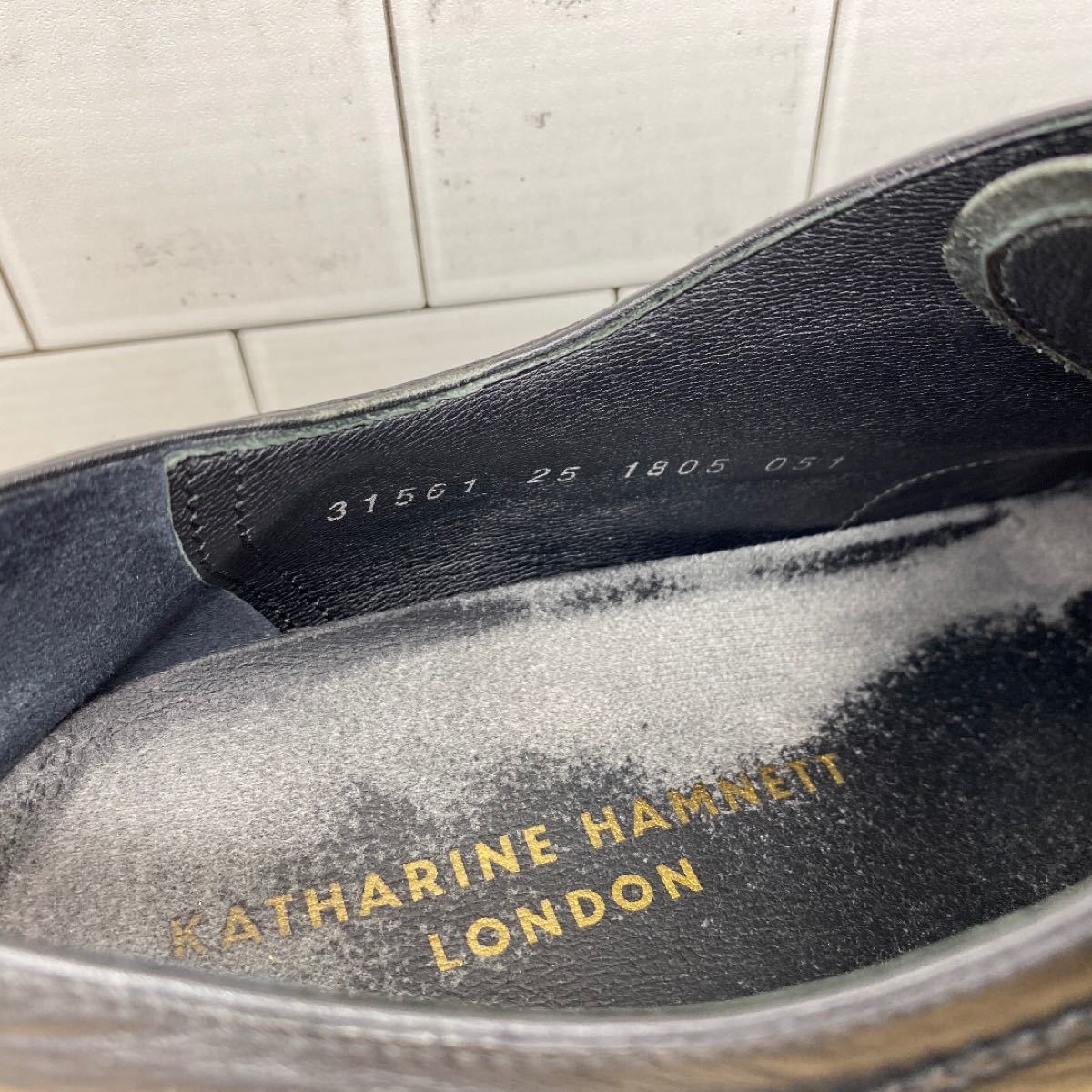 【激安】KATHARINE HAMNETT 革靴　25cm 黒　ストレートチップ　キャサリンハムネットロンドン　ビジネスシューズ