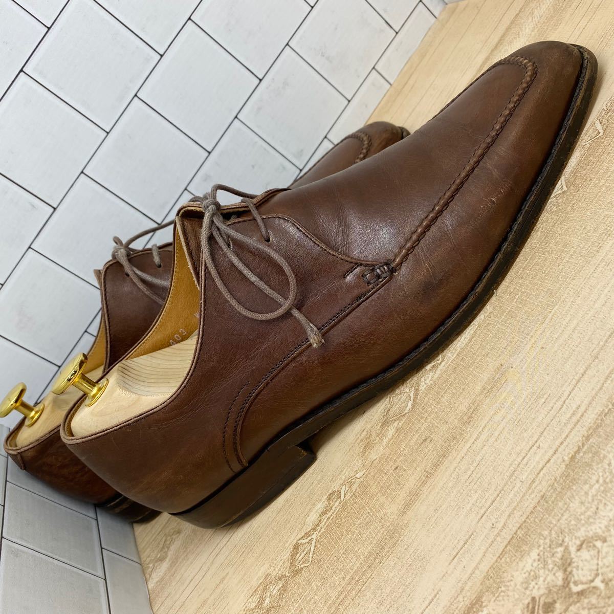 REGALリーガルメンズ革靴25.0cm uチップビジネスシューズ本革ブラウン茶色