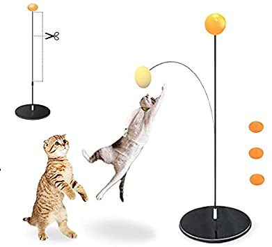GrennGee 猫のおもちゃ ぐるぐるタワー ボール 猫用ボール回転盤 弾性