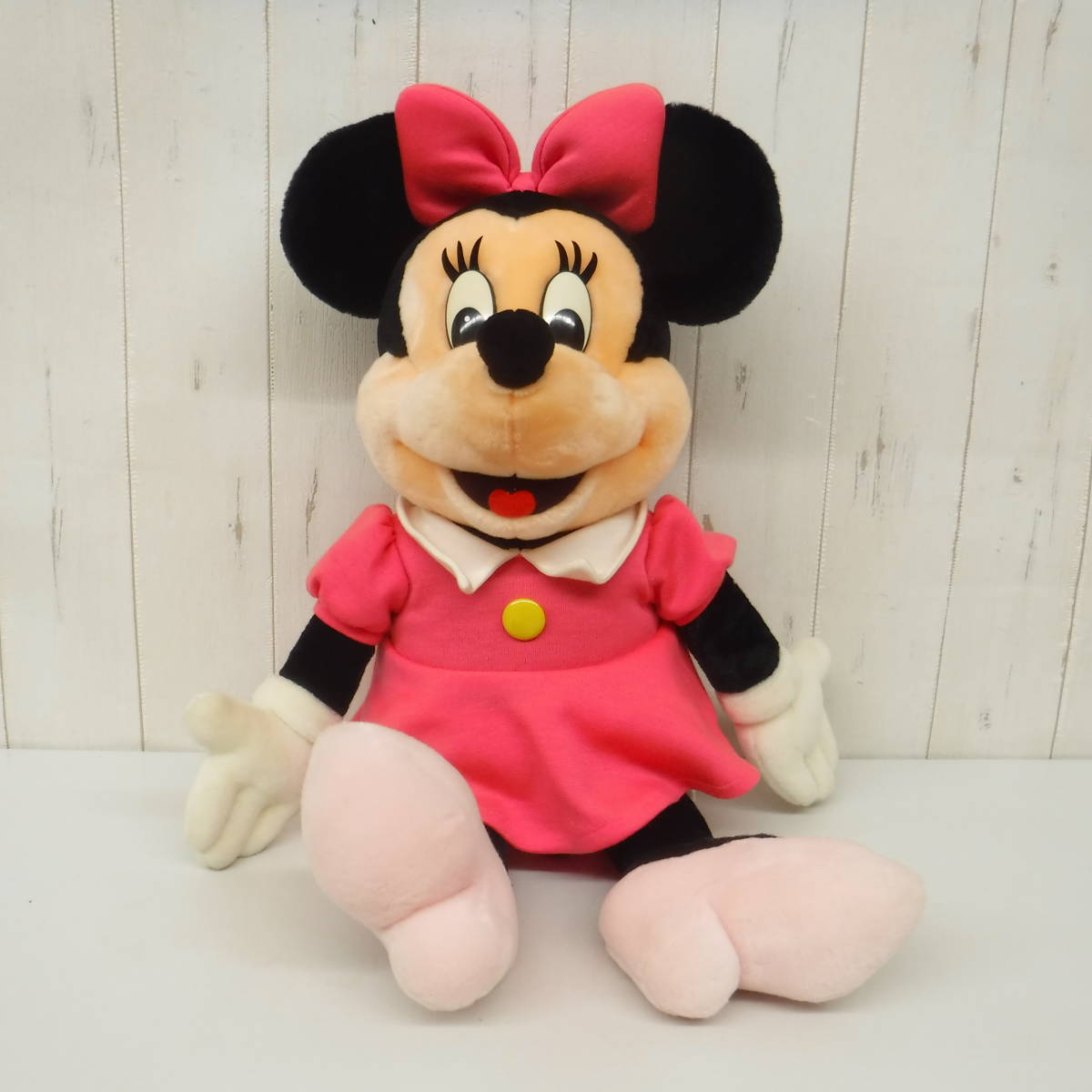  Showa Retro подлинная вещь * retro мягкая игрушка * Tokyo солнечный and Star * Minnie Mouse *woruto Disney * большой 62cm* редкость розовый платье 