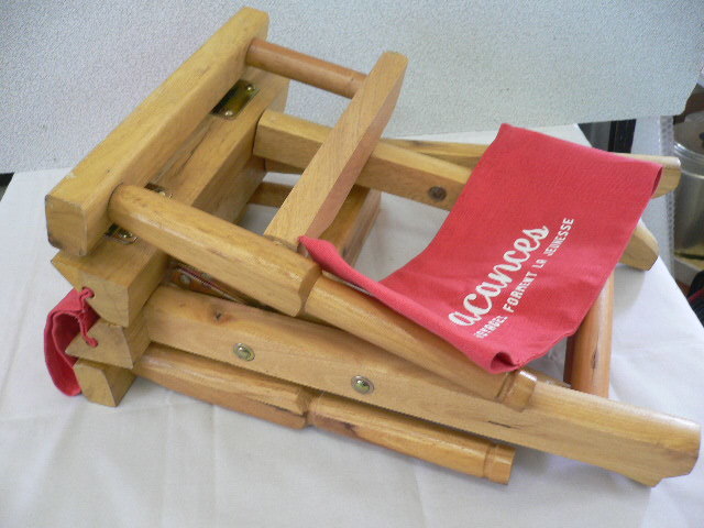 1714) 折りたたみイス 木製 子供椅子 Vacances 赤_画像5