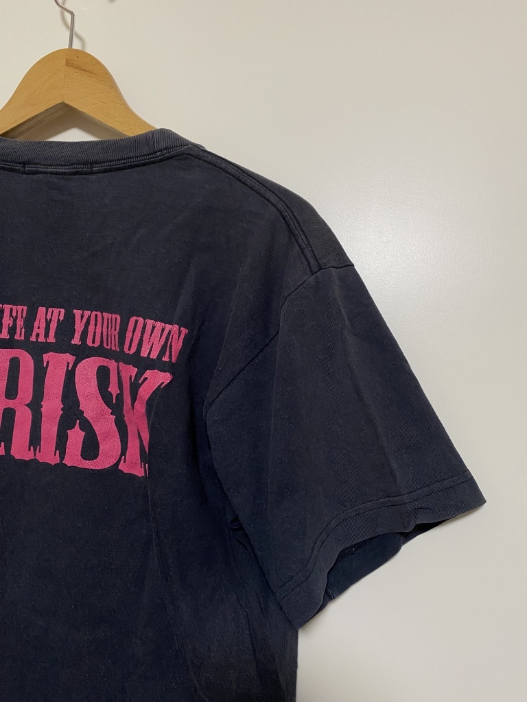 オールド RISK リスク 半袖 Tシャツ M 黒 ブラック ピンク CULTURE SHOCK カルチャーショック 1998 バンビ ヒゴヴィシャス パンク ロック _画像7