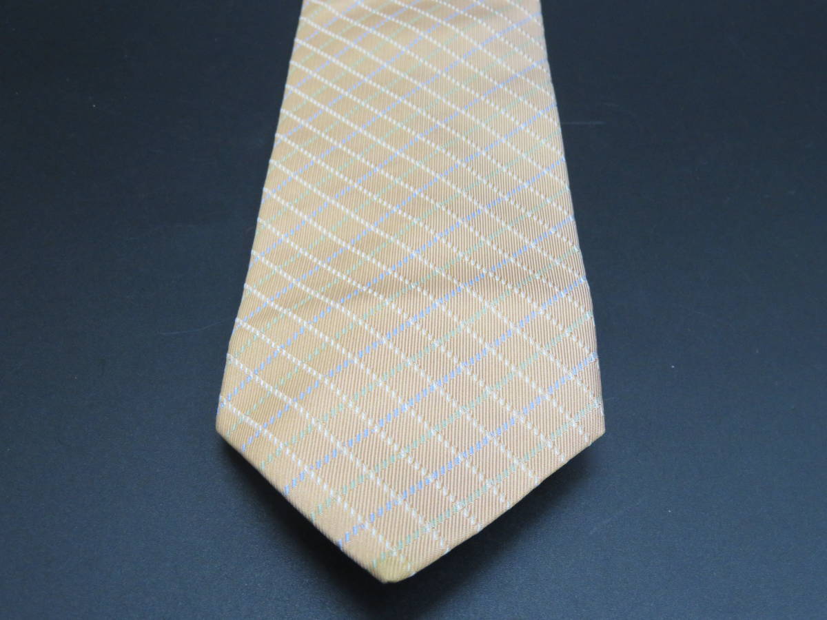  united color zob Benetton men's necktie light orange × check pattern business suit clothing accessories brand R3277
