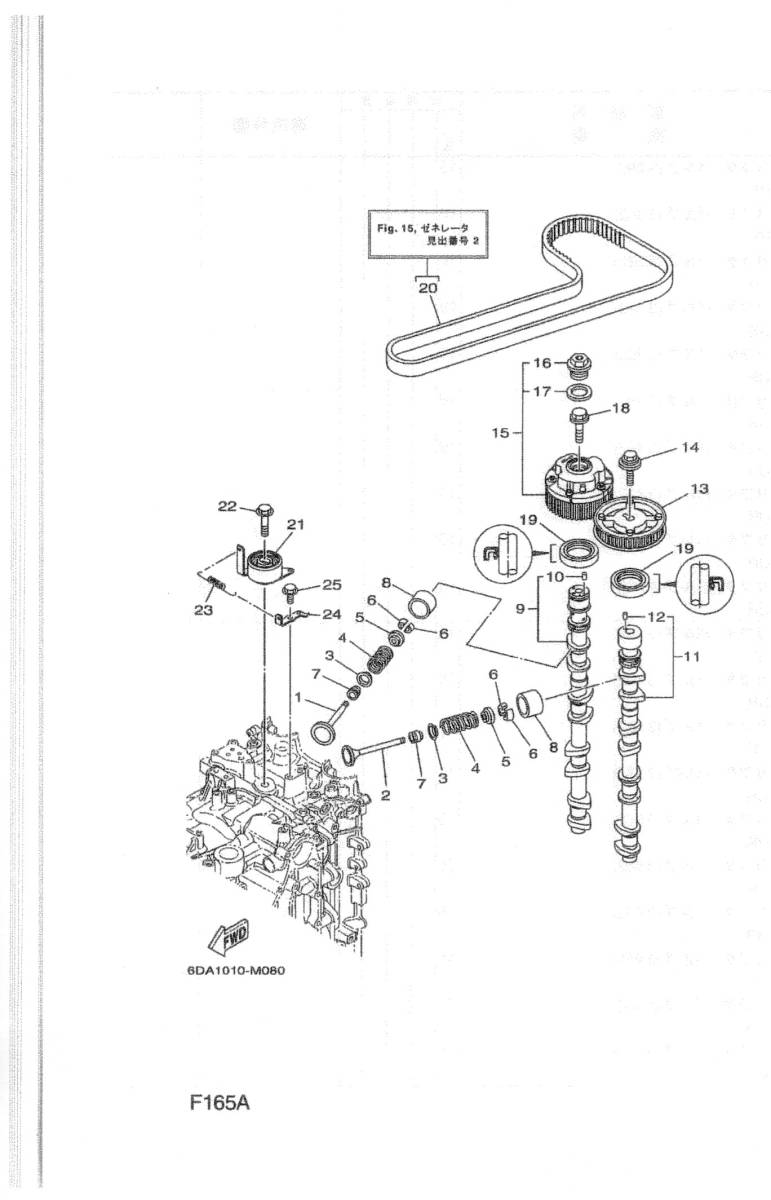 YAMAHA　ヤマハ ４サイクル船外機 　F１６５A　パーツカタログ（パーツリスト）中古未使用に近い　_画像7