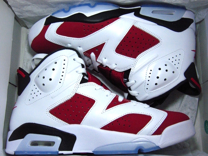 送料無料☆新品☆カーマイン☆NIKE AIR JORDAN 6 RETRO 27cm 限定