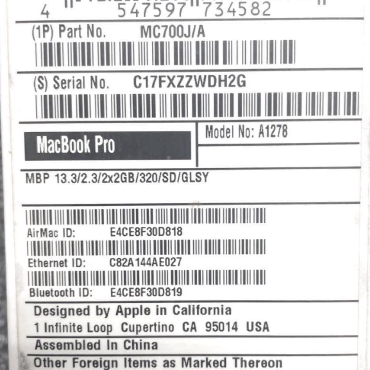 外箱有APPLE MACBOOK PRO 2011 Core i5/2022年office付/SSD240