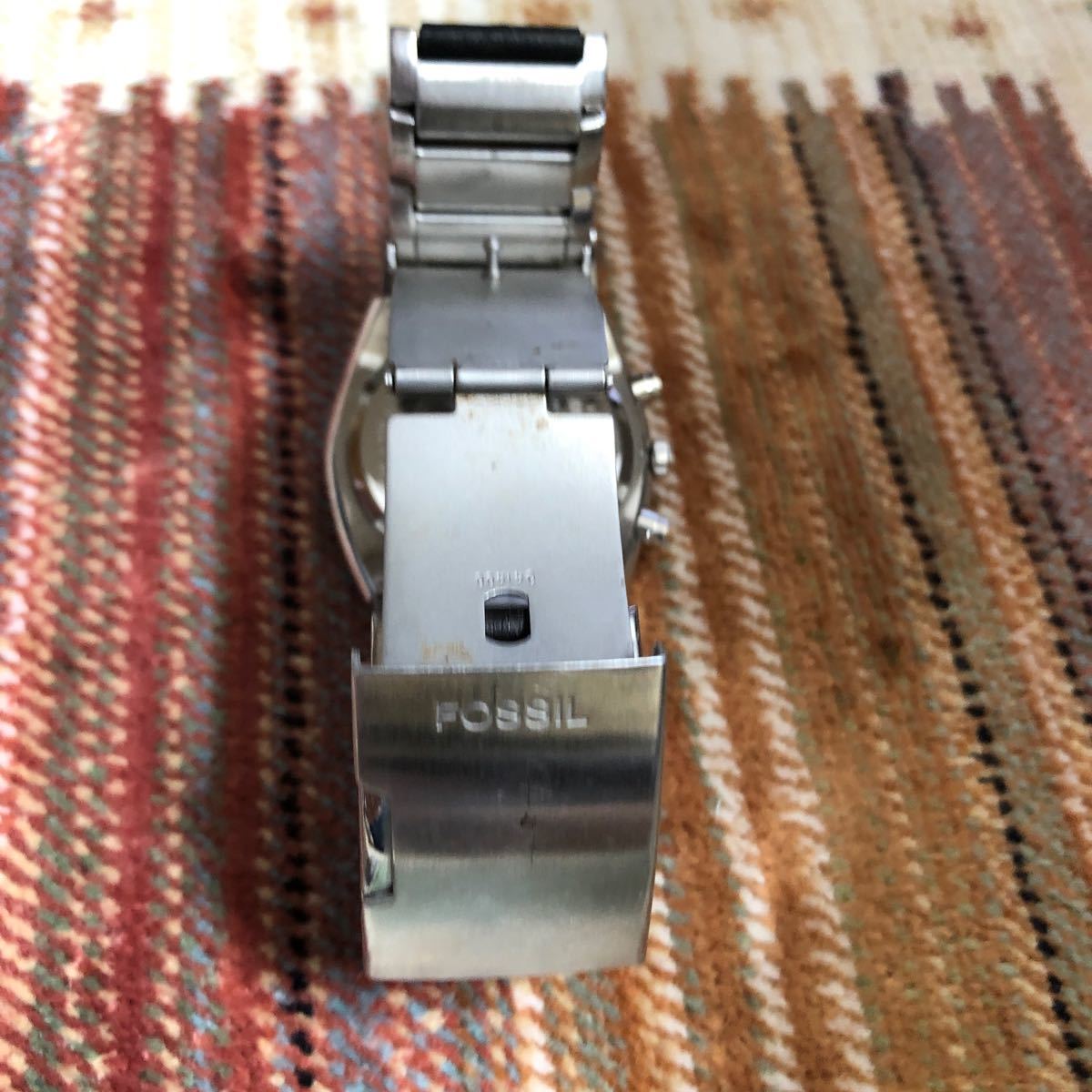 【FOSSIL blue】ALLstainless steel ＆皮デザインベルト腕時計