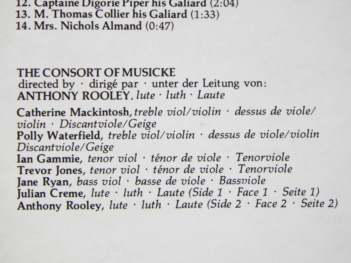 英国盤 コンソート オブ ミュージック ダウランド ラクリメ THE CONSORT OF MUSIC DOWLAND LACHRIMAE 1604 MADE IN ENGLAND_画像6
