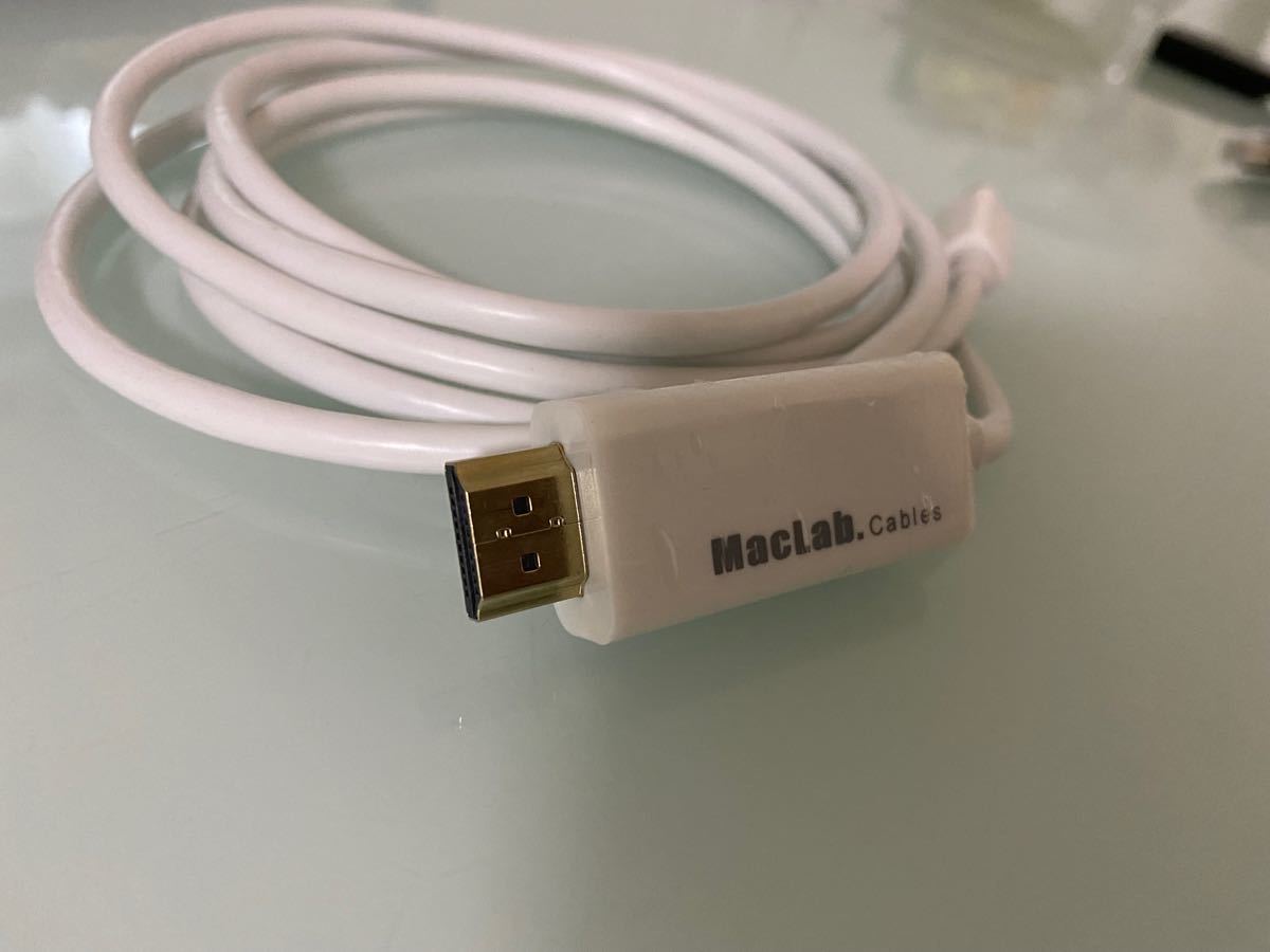 MacLab. Thunderbolt HDMI 変換 ケーブル 1.8m ホワイト Mini DisplayPort HDMI