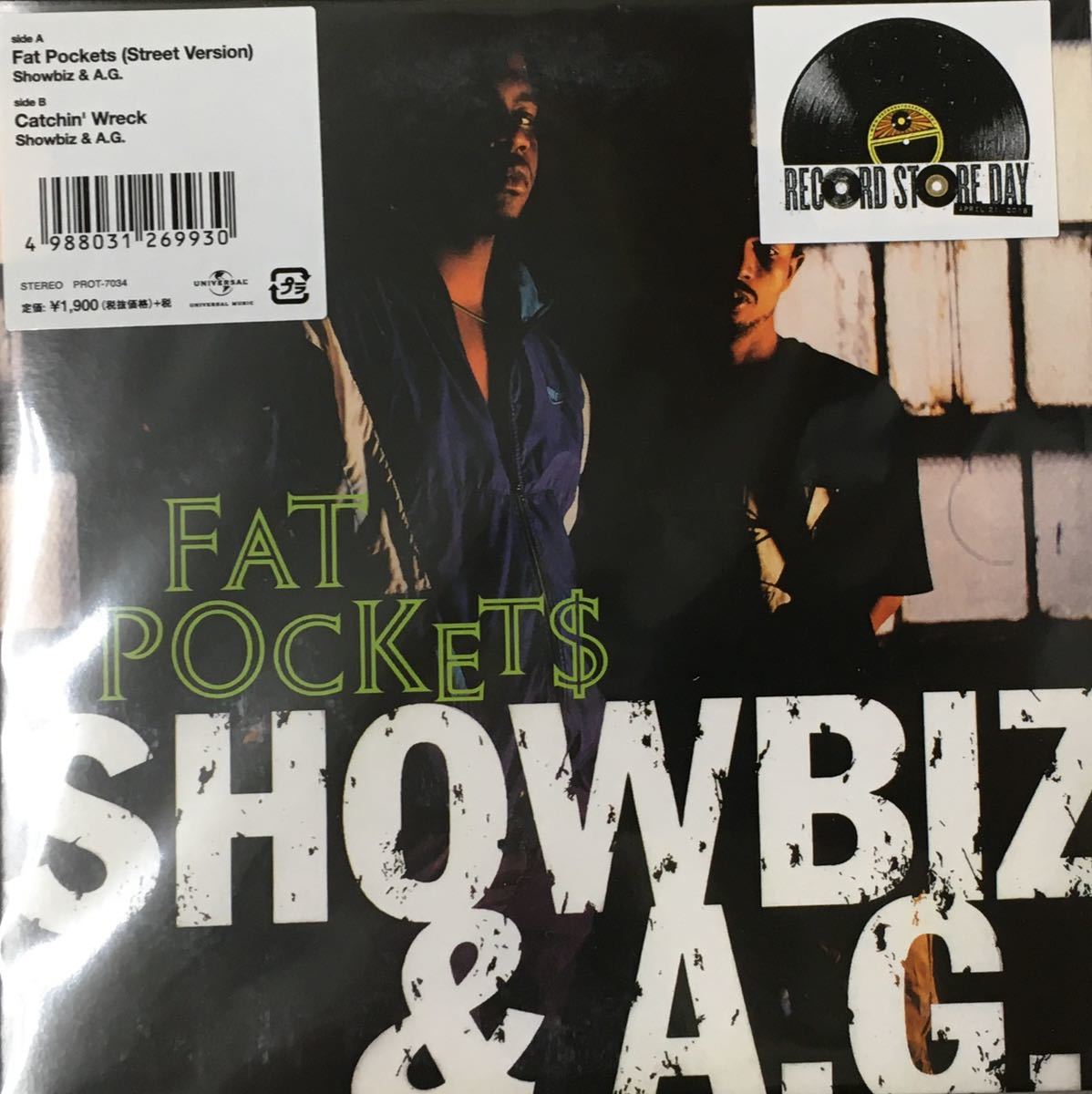 SHOWBIZ & A.G. Fat Pockets (Street Version) / Catchin' Wreck 7インチ アナログレコード 未開封_画像1