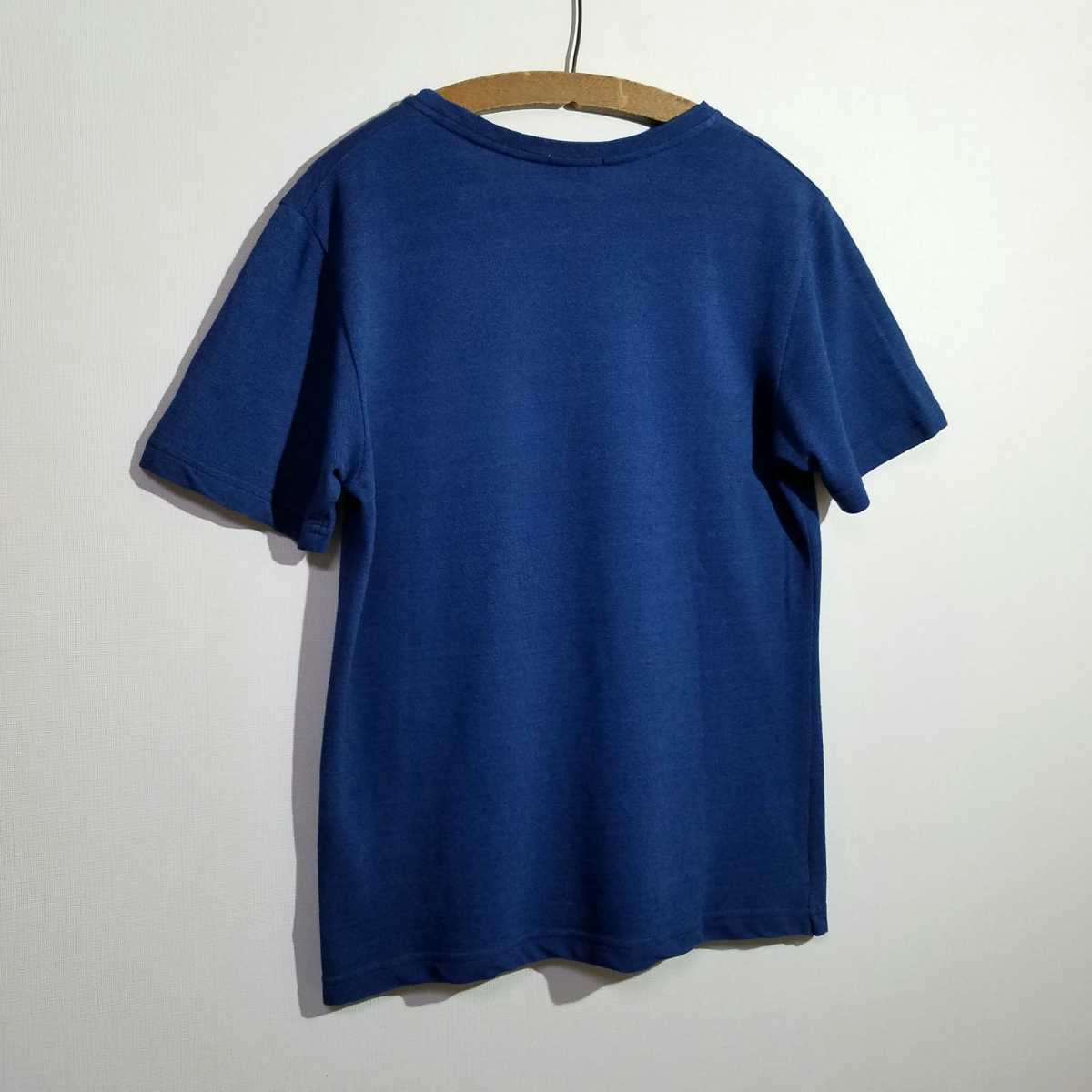 { Beams service / indigo dyeing / deer. . cloth } made in Italy GUY ROVER with pocket deer. . T-shirt XS polo-shirt gi Rover Indigo dyeing 