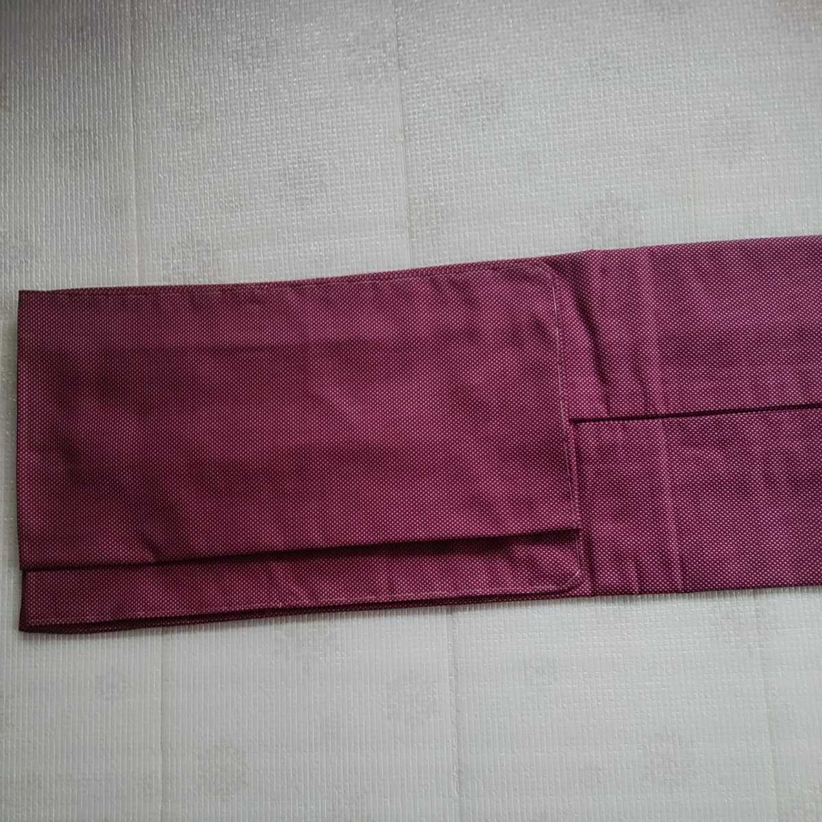 道中着 正絹 裄68センチ リメイク作品 赤紫色