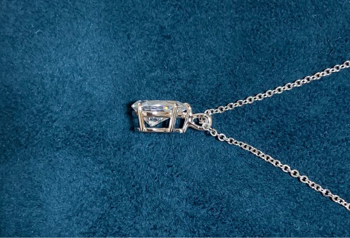 ノーブランド 新品 プラチナ 1 5ctペアシェイプモアサナイトネックレス