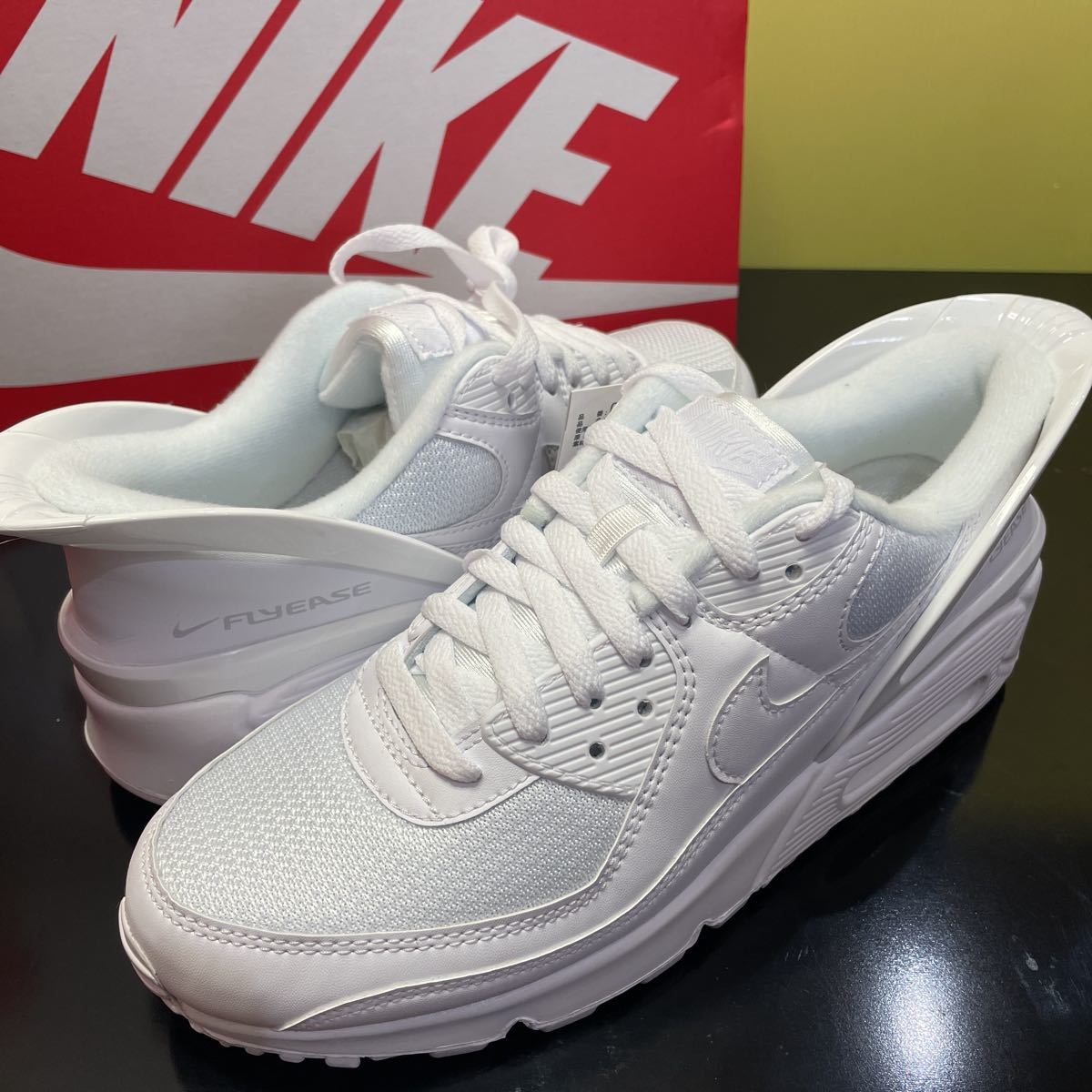 28.5cm ★ ナイキ エア マックス 90 フライイーズ NIKE AIR MAX90 FLYEASE スニーカー シューズ 靴 白 トリプルホワイト CU0814-102の画像3