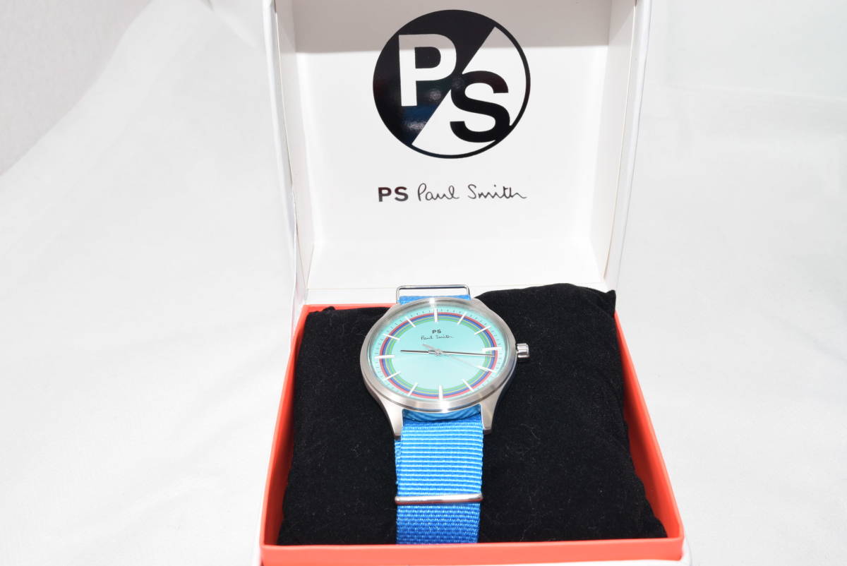 ☆ новый товар  неиспользуемый ☆ Paul Smith  PS Paul Smith Watch  наручные часы   light  синий  ☆ спорт  в полоску   ☆BT2-815-92☆5 атмосферное давление  водонепроницаемый ☆ бумага  мешок  идет в комплекте ②