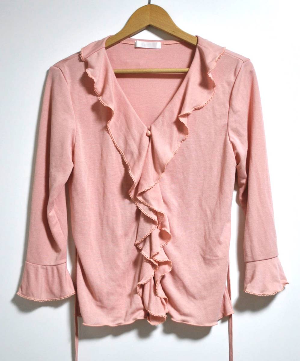 [KETTY] Katty cut and sewn knitted blouse salmon pink M old clothes 