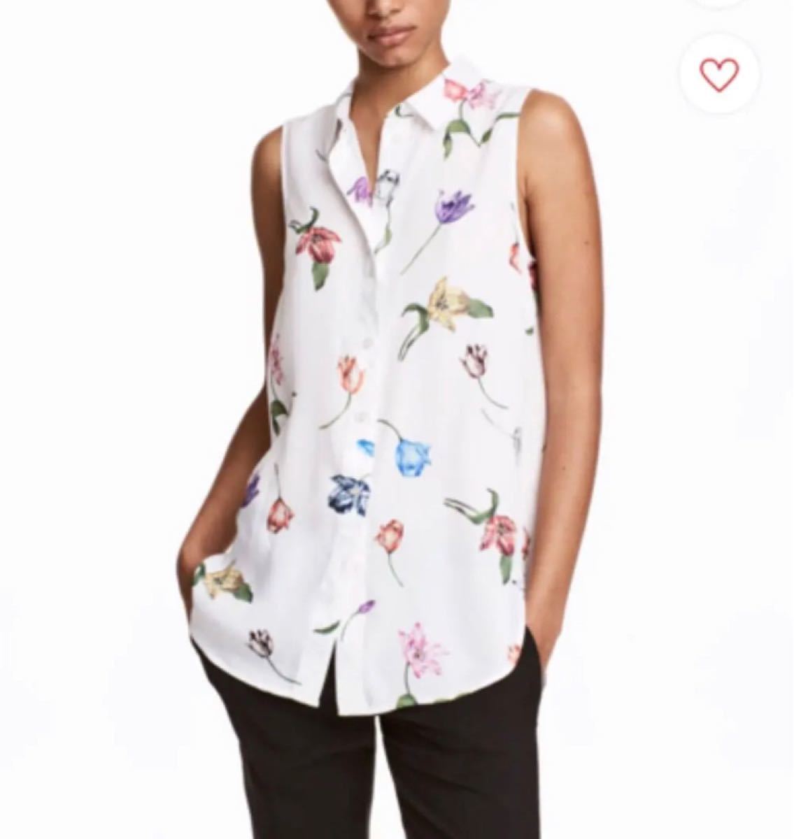 H&M 販売終了入手不可能品ノースリーブ花柄ブラウス サイズ32 H&M 販売終了入手不可能品ノースリーブ花柄ブラウス サイズ32
