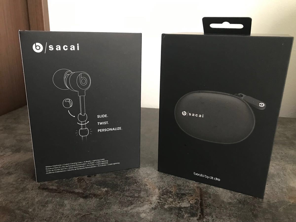 美品 完動品 Beats X sacai サカイ ビーツ バイ ドクタードレー イヤフォン 黒 black Apple ブラック