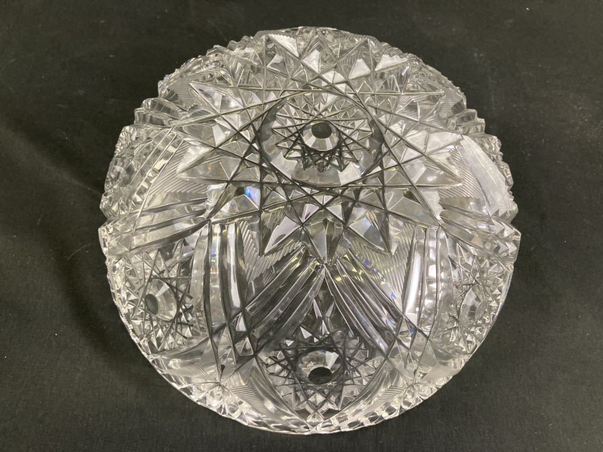 【A1906】クリスタルグラス サラダボウル ① Russiancrystals 口径φ24cm ビンテージ アンティーク_画像7