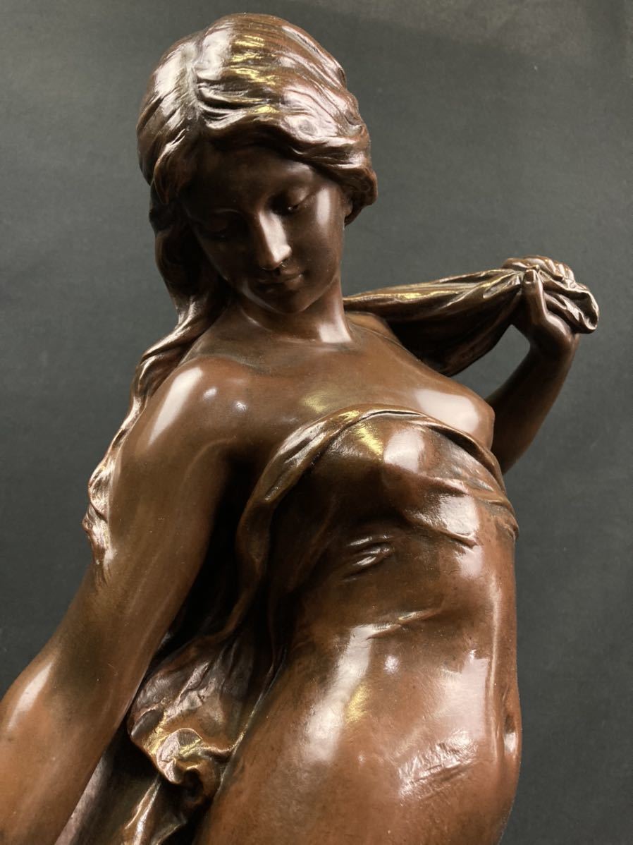 A0581】Mathurin Moreau bronze statue 「DIANE AU BAIN」ブロンズ像