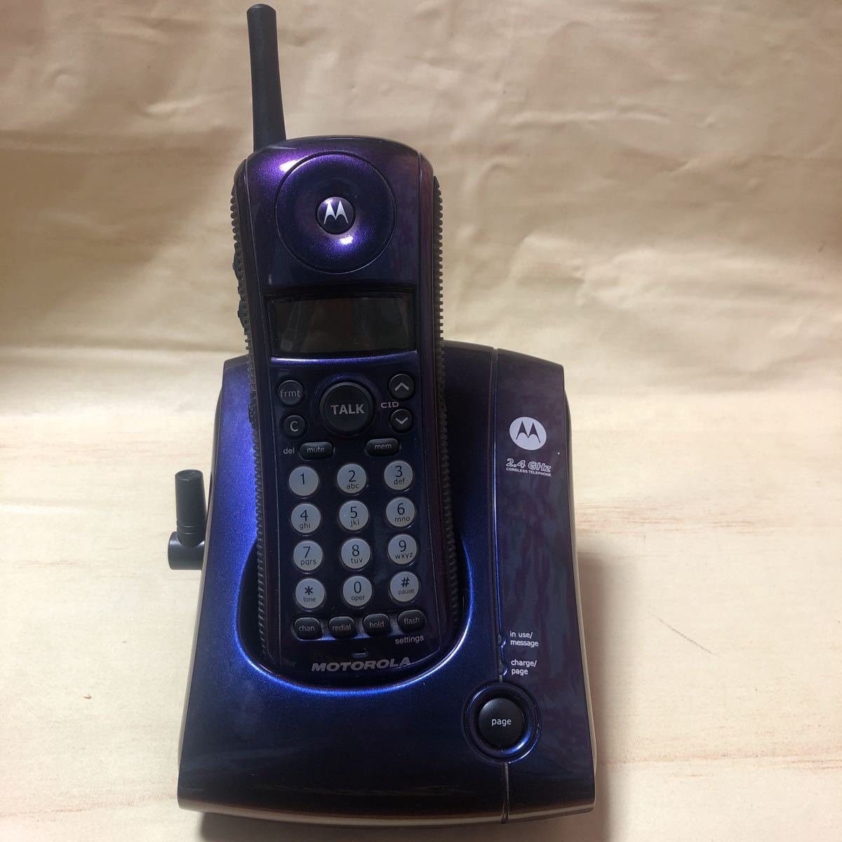 MOTOROLA MA355 Cordless Telephone モトローラ　コードレス電話　MA355 マジョーラカラー　レア　入手困難　ジャンク　デザイン家電_画像1