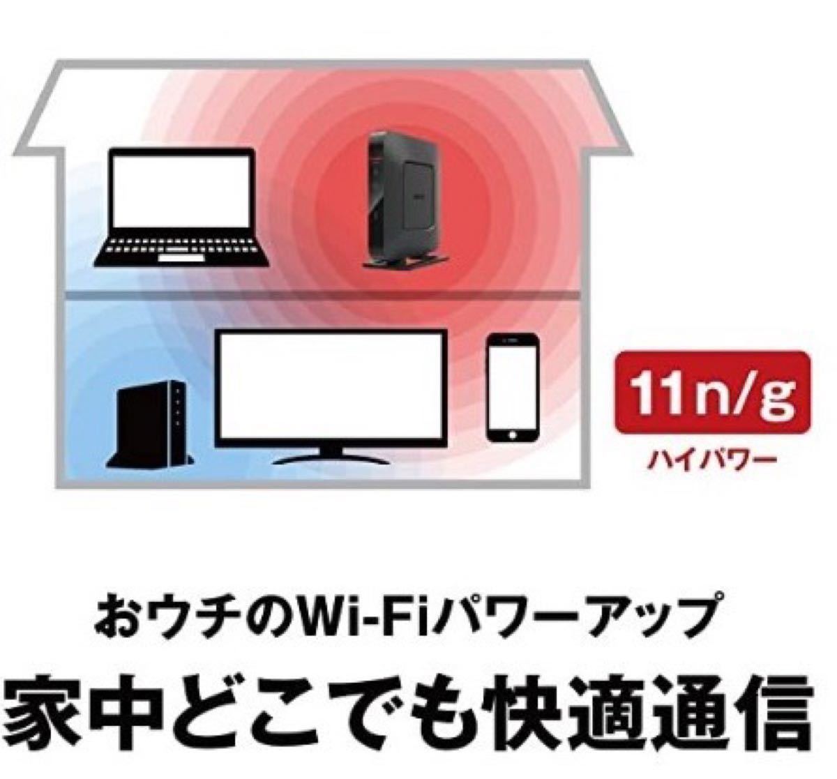 おウチのWi-Fiパワーアップ、Wi-Fi通信エリアをかんたん拡大 Wi-Fi中継機★バッファロー WEX-G300