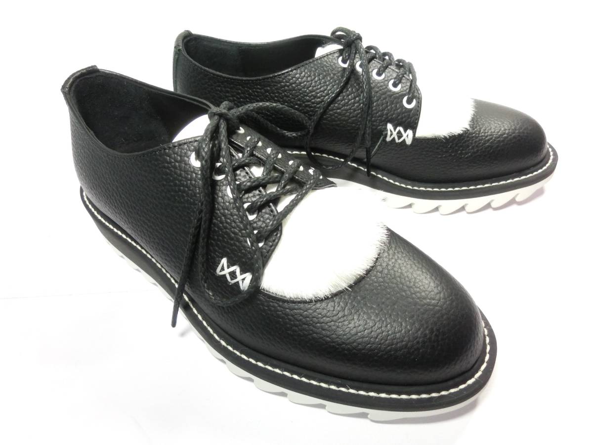 定価48400円 エンダースキーマ navel ネーベル 1 22.5cm 23cm 黒 ブラック 白 ホワイト 革靴 / Hender