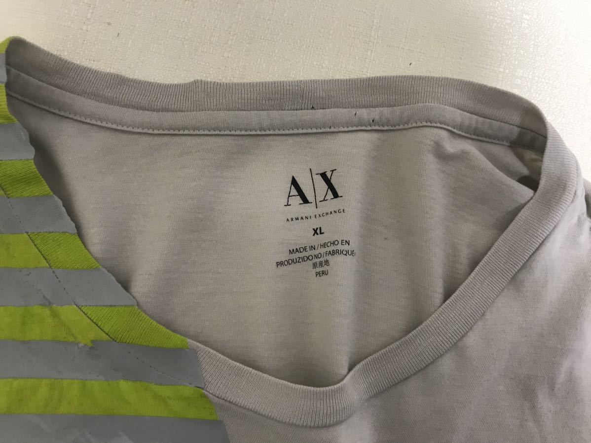 本物アルマーニエクスチェンジARMANIEXCHANGE半袖Tシャツ柄旅行トラベルビジネスグレーXL_画像4