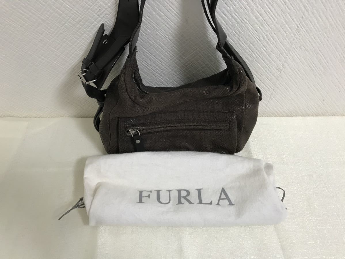 本物フルラFURLAパイソン蛇皮本革レザー2wayハンドワン 本物フルラFURLAパイソン蛇皮本革レザー2wayハンドワン
