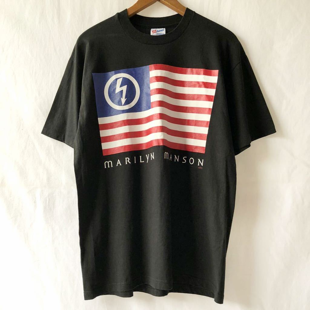 ヤフオク! - 97年 Marilyn Manson 星条旗 Tシャツ L...