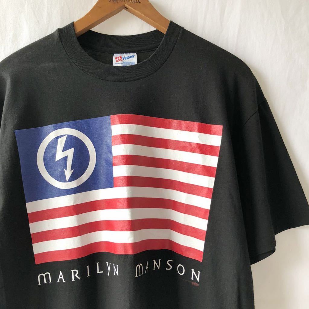 ヤフオク! - 97年 Marilyn Manson 星条旗 Tシャツ L...