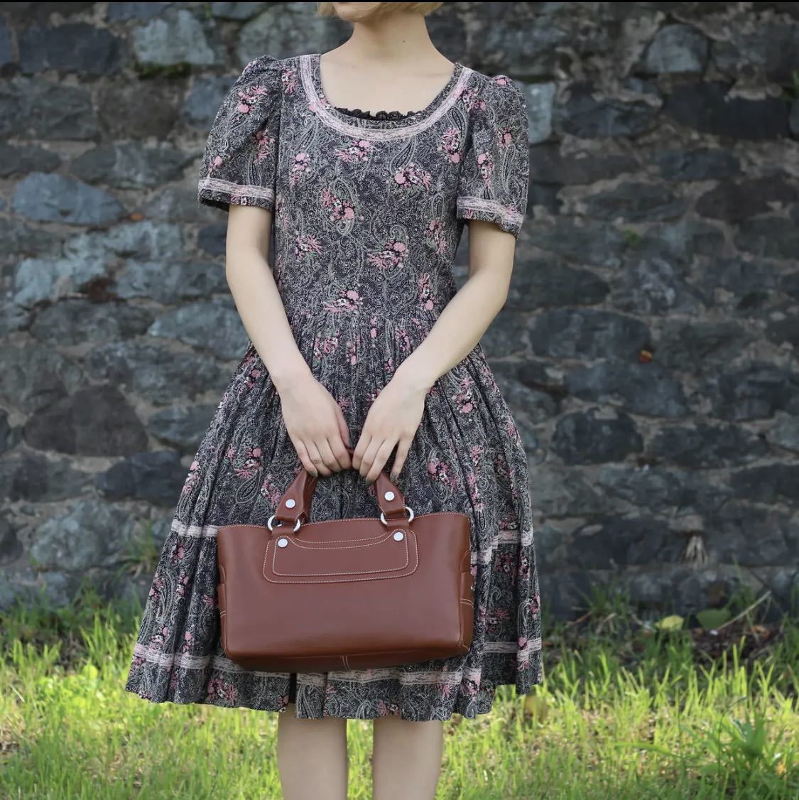 CELINE LEATHER BUGY BAG MADE IN ITALY/セリーヌレザーブギーバッグ