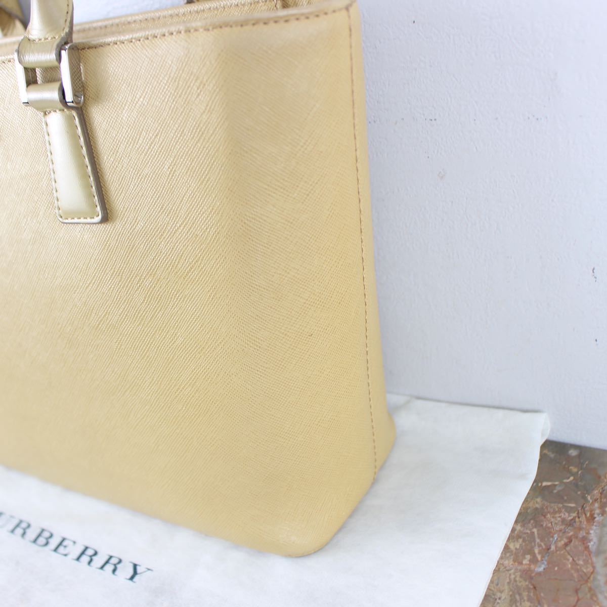 BURBERRY LOGO LEATHER TOTE BAG/バーバリーロゴレザートートバッグ
