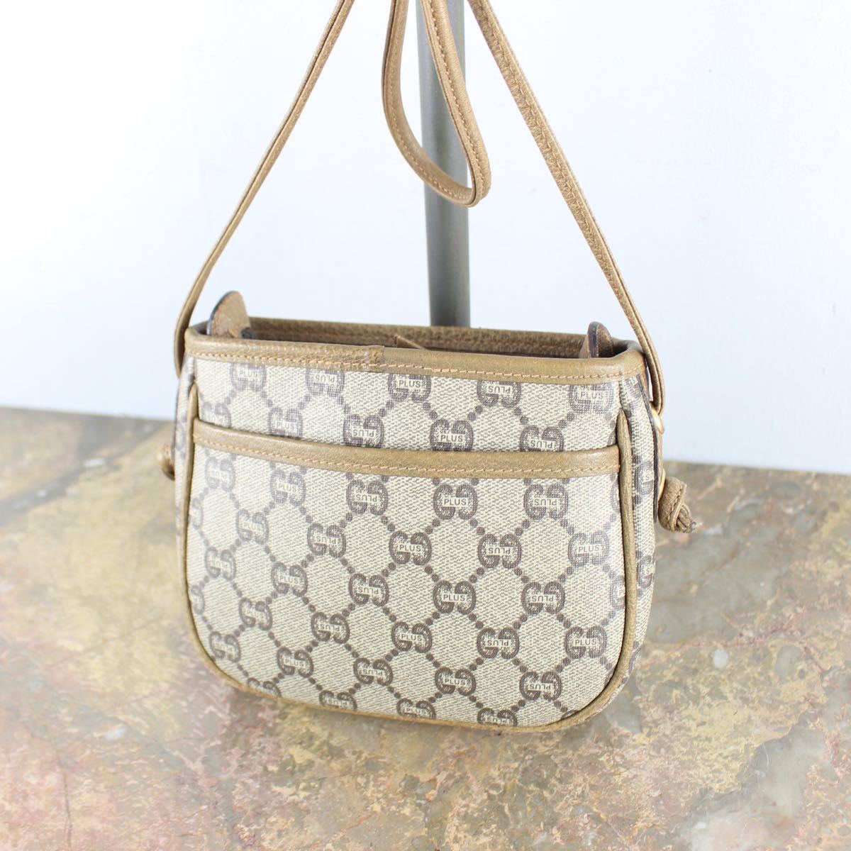 OLD GUCCI PLUS GG PATTERNED SHOULDER BAG MADE IN ITALY/オールドグッチプラスGG柄ショルダーバッグ