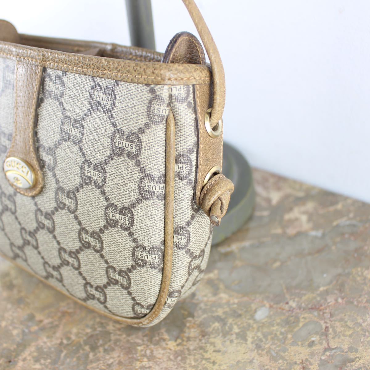 OLD GUCCI PLUS GG PATTERNED SHOULDER BAG MADE IN ITALY/オールドグッチプラスGG柄ショルダーバッグ