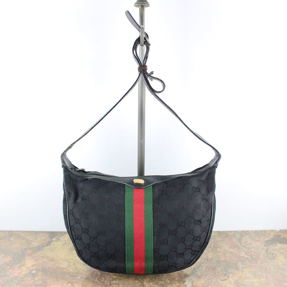 OLD GUCCI GG PATTERNED SHERRY LINE SHOULDER BAG MADE IN ITALY/オールドグッチGG柄シェリーラインショルダーバッグ_画像1