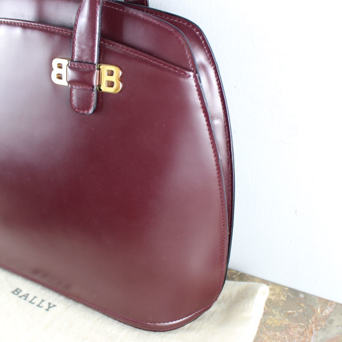 織り柄チェック BALLY バリードームタイプレザー2wayショルダーバッグ