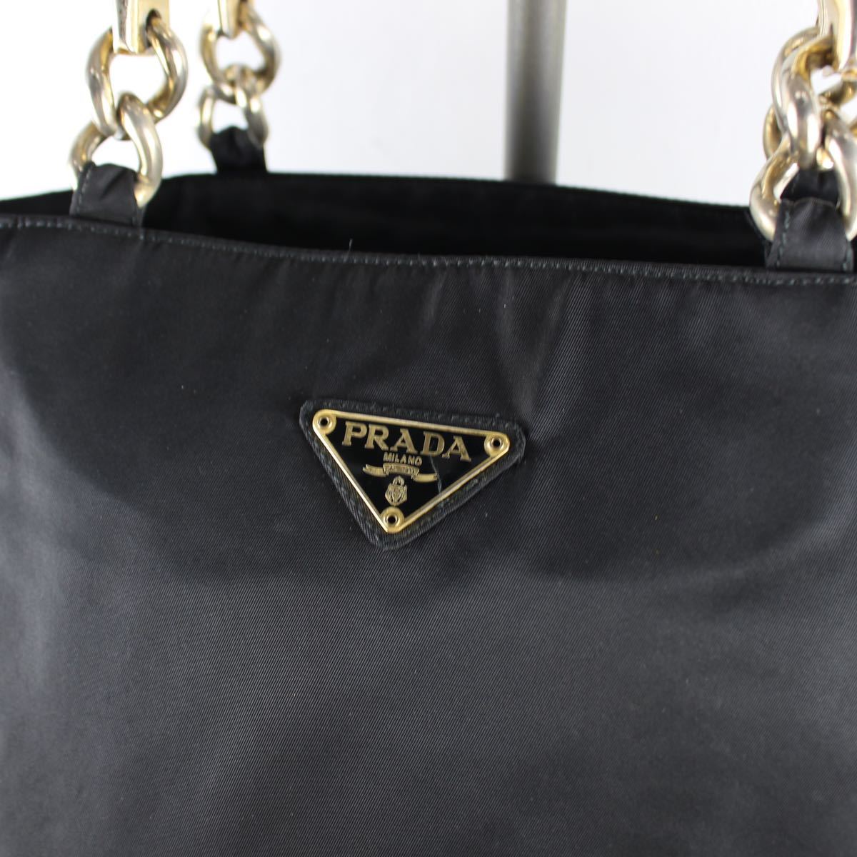 PRADA METAL HANDLE LOGO NYLON HAND BAG MADE IN ITALY/プラダメタルハンドルロゴナイロンハンドバッグ_画像3