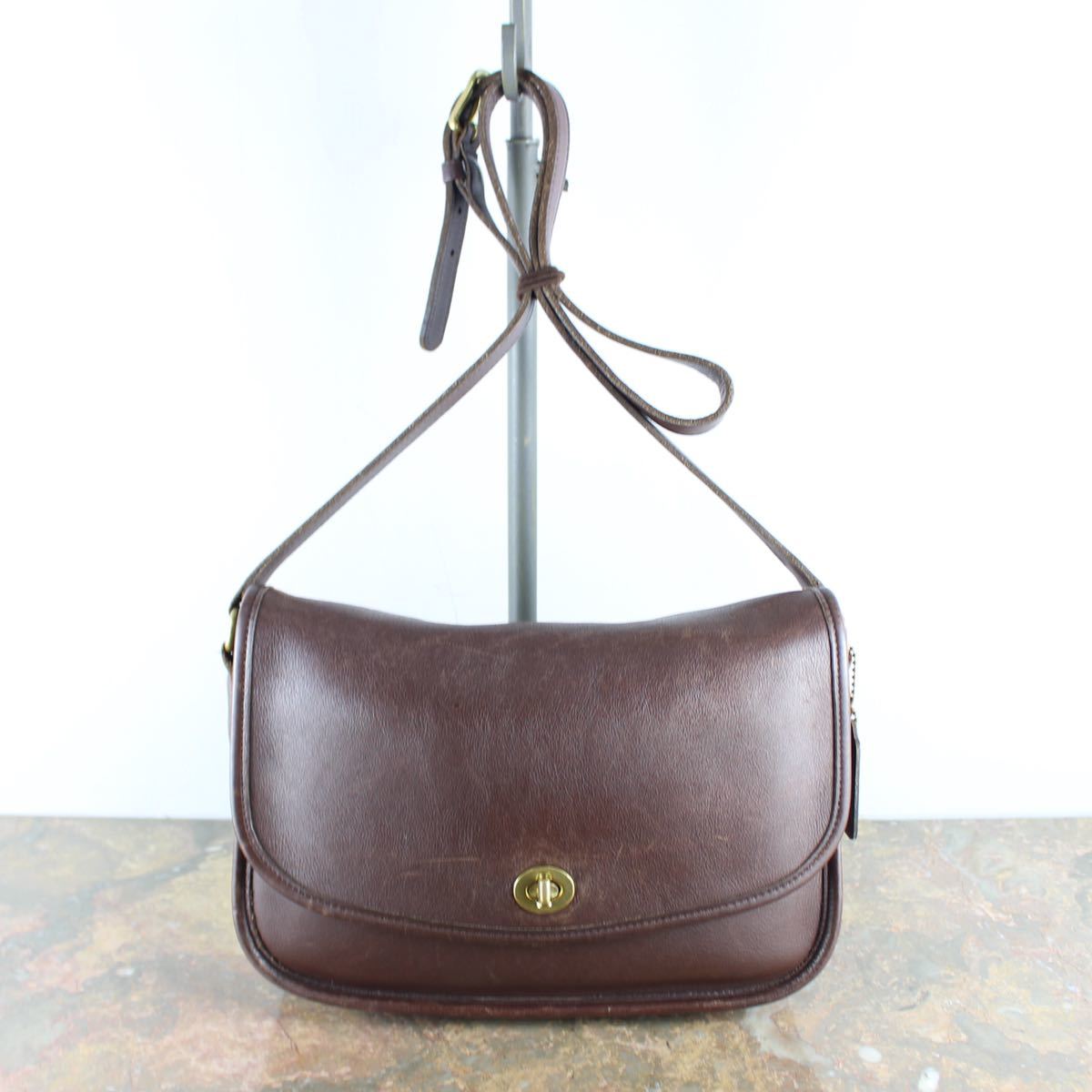 OLD COACH TURN LOCK LEATHER SHOULDER BAG MADE IN MEXICO/オールドコーチターンロックレザーショルダーバッグ