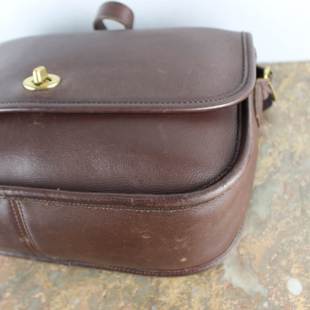 OLD COACH TURN LOCK LEATHER SHOULDER BAG MADE IN MEXICO/オールドコーチターンロックレザーショルダーバッグ