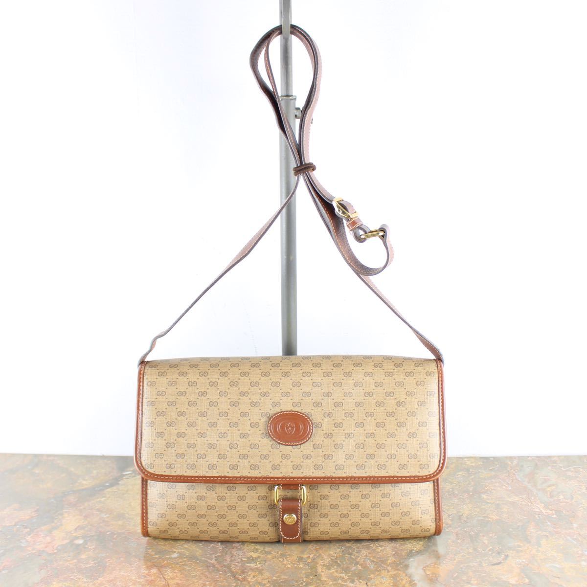 OLD GUCCI GG PATTERNED SHOULDER BAG MADE IN ITALY/オールドグッチGG