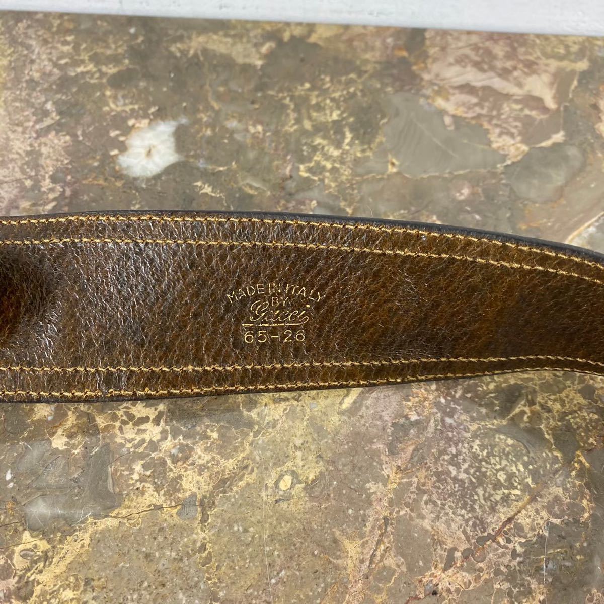 OLD GUCCI GG PATTERNED LOGO BUCKLE BELT MADE IN ITALY/オールドグッチGG柄ロゴバックルベルト_画像6