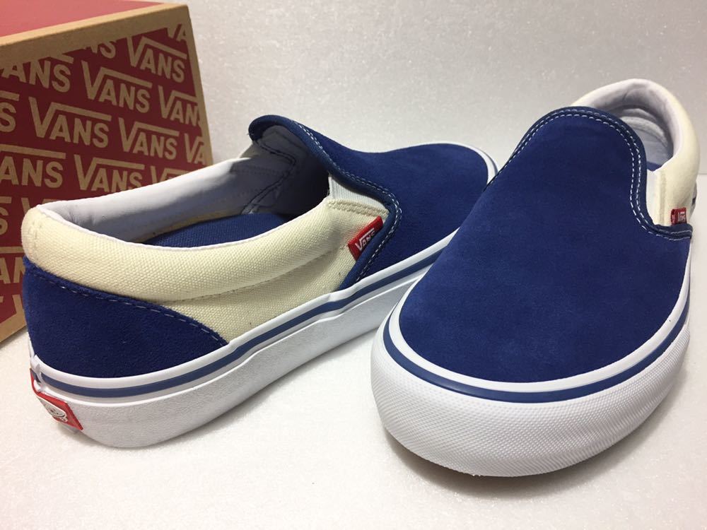 未使用!! VANS バンズ SLIP-ON PRO sty navy classic white 26.5cm us 8.5 スリッポン プロ 青白 箱付きの画像5