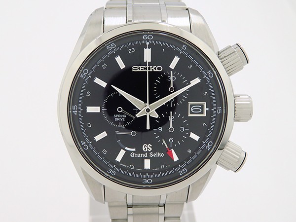 素晴らしい Seiko Grand グランドセイコー スプリングドライブ メンズ 腕時計 中古 ブラック文字盤 9R86-0AA0 グランドセイコー