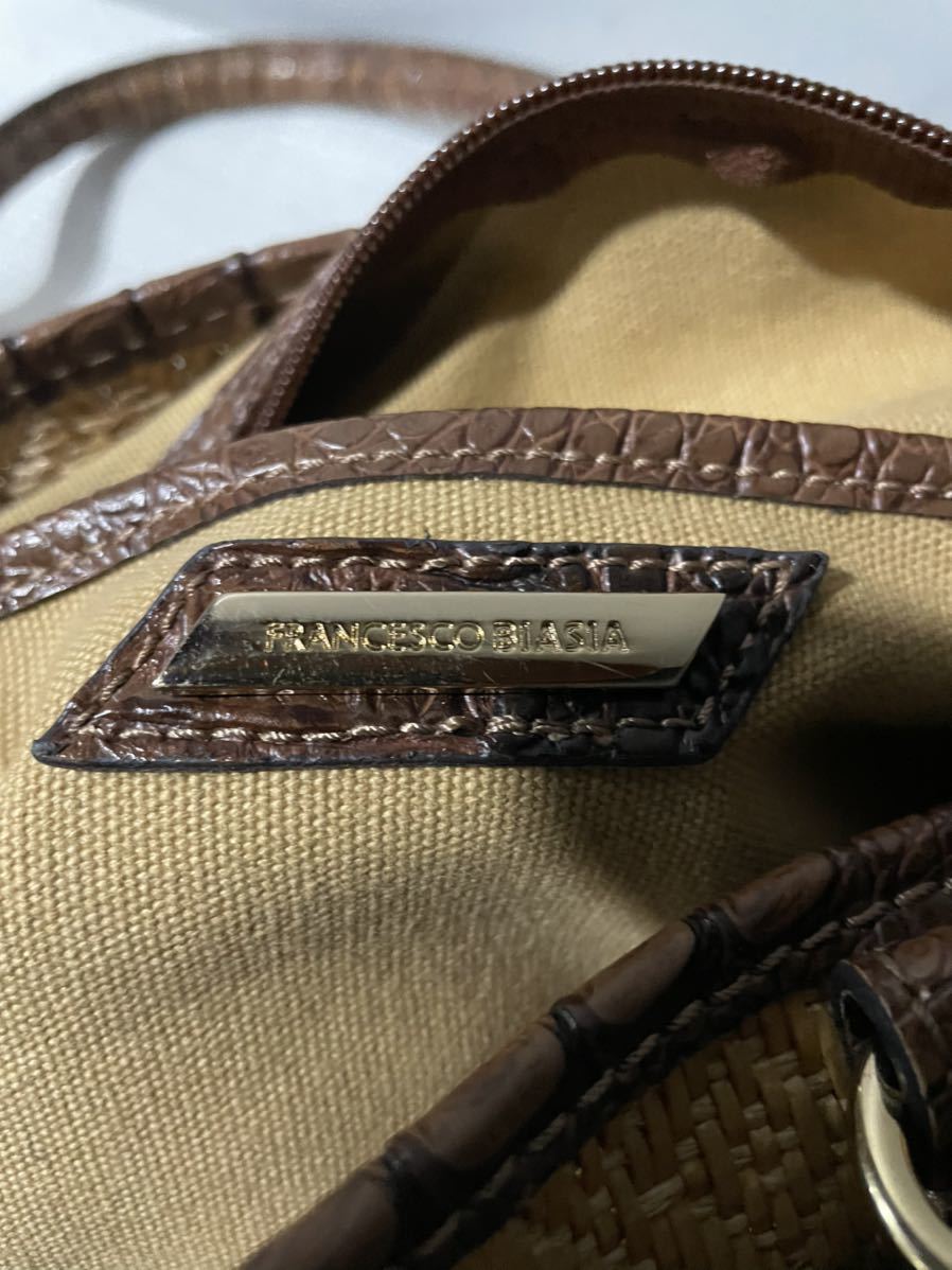 フランチェスコ・ビアジア ハンドバッグ ワンショルダーバッグ ロゴトート鞄カゴ