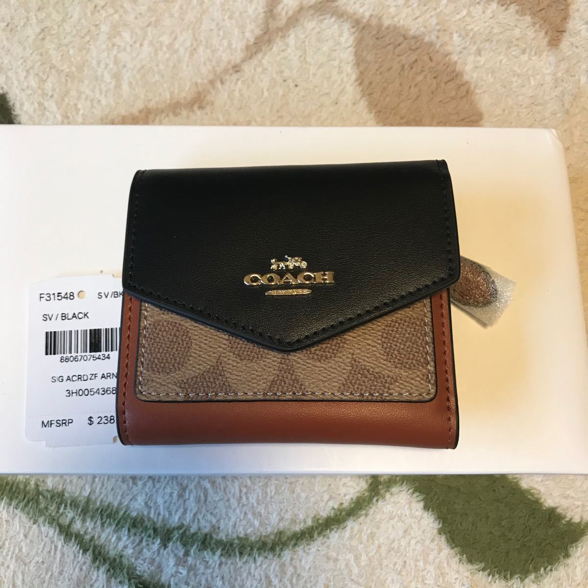コーチ 31548 三つ折り財布 二つ折り財布 カラーブロック シグネチャー
