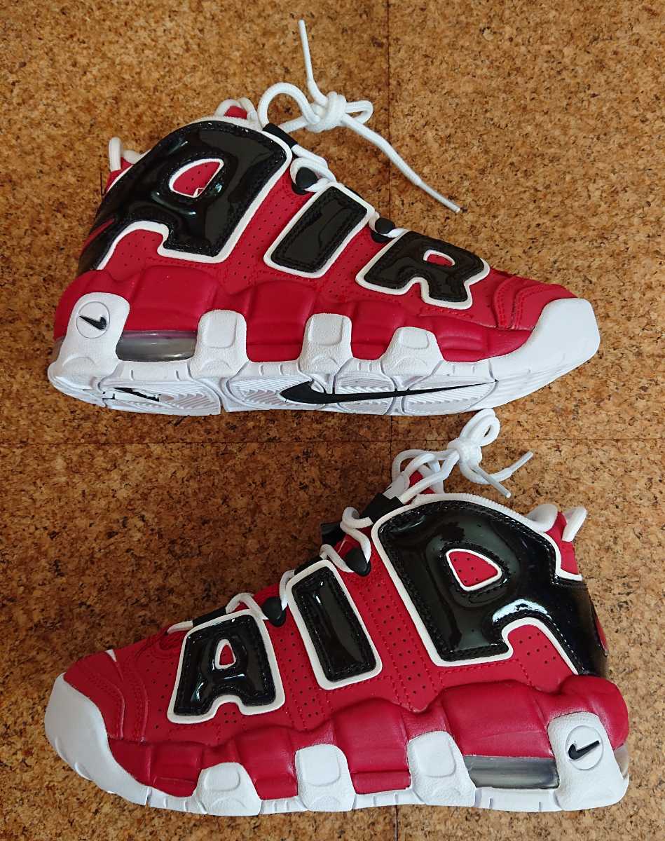 NIKE MORE UPTEMPO ナイキ エア モアアップテンポ 黒タグ VARSITY RED GS 新品 4Y 23cm 国内正規品 ガールズ モアテン BULLS ブルズ 2021_画像2