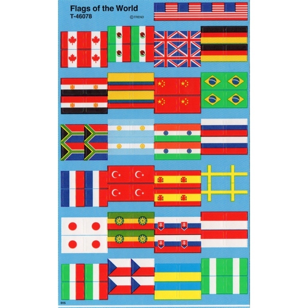 Trend Enterprises ステッカー Flags of the World 新品_画像1