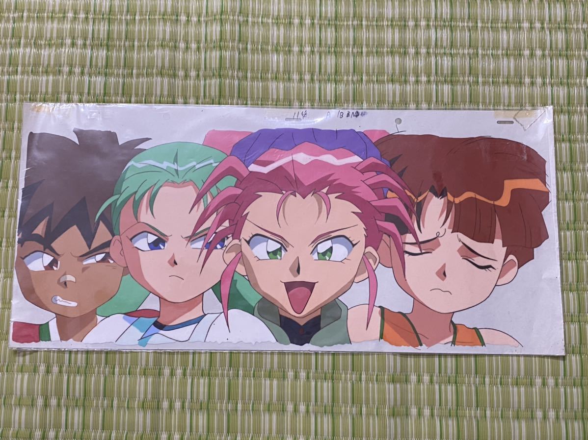  hard-to-find! that time thing # Tenchi Muyo white .. feather # large size cell picture autograph original picture that 3